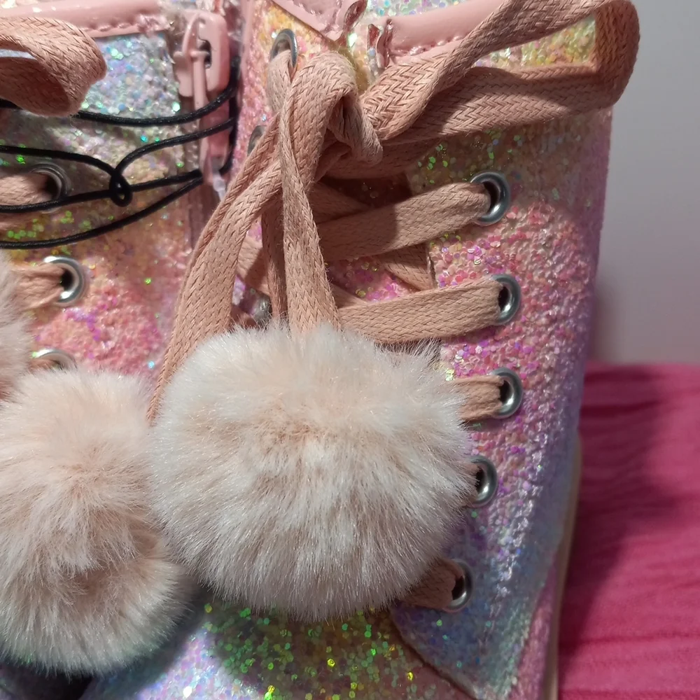 NICOLE MILLER RAINBOW GLITTER GIRLS BOOTS